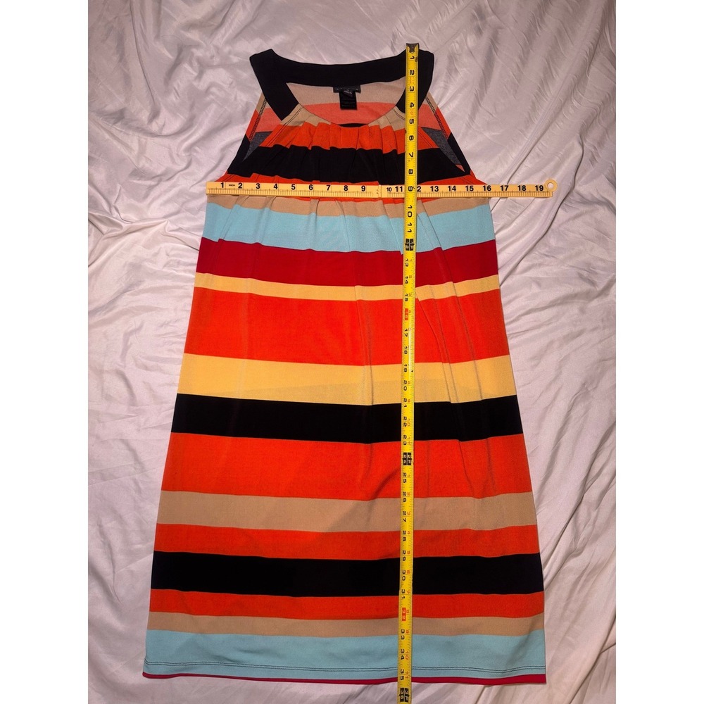 En Focus Studio Striped Shift Dress Womens 6 Multi Color Retro Summer Sleeveless - Picture 3 of 4